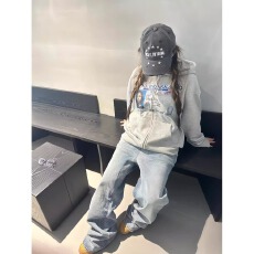 批发女童卫衣春秋2025新款中大童洋气韩版<b class='q'>儿童</b>休闲百搭加绒连帽上衣潮