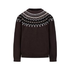 秋季新款复古重磅费尔岛提花圆领针织衫男女宽松情侣休闲打底毛衣