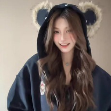 批发小熊耳朵毛领开衫<b class='q'>卫衣</b>女<b class='q'>男</b>春秋新款宽松慵懒感学院风连帽拉链外套