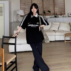 批发2026共惠夏季Polo衫男女宽松休闲<b class='q'>短袖</b>t恤<b class='q'>情侣</b><b class='q'>潮流</b>印花翻领上衣服