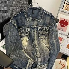 批发美式牛仔外套男女2025新款小众设计感宽松<b class='q'>百搭</b>大码夹克高街情侣款