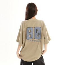 批发美式复古字母印花<b class='q'>短袖</b>t恤女春夏新宽松<b class='q'>情侣</b><b class='q'>运动</b>落肩纯棉上衣ins男