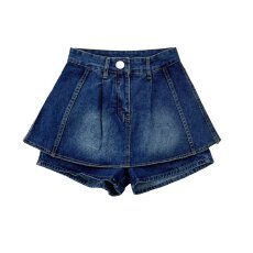 批发法式设计感牛仔半身裙女夏季薄款<b class='q'>大码</b>高级感高腰显瘦蓬蓬短<b class='q'>裙裤</b>子