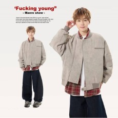 批发<b class='q'>皮衣</b>外套<b class='q'>男</b>女春季美式复古潮流高街宽松机车服飞行员夹克休闲外套