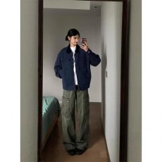 批发工装夹克男女潮牌2024秋冬街头宽松上衣简约<b class='q'>百搭</b>休闲外套潮