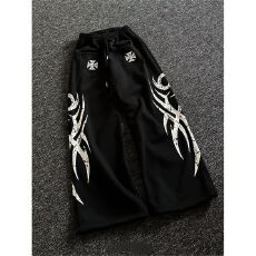 批发纯棉复合美式高街图腾印花多口袋直筒<b class='q'>男</b>女设计感宽松阔腿裤