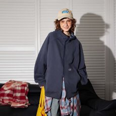 批发格子连帽开衫卫衣男女秋冬cleanfit廓形连帽衫高级感<b class='q'>潮</b>牌重磅外套