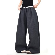 批发纯棉质量绑带新风格休闲裤女2026春<b class='q'>夏</b>宽松显瘦高级感阔腿裤子