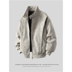 批发唐团夹克男女款春秋季美式覆古棒球领休闲宽松美拉德水洗<b class='q'>皮衣</b>港风