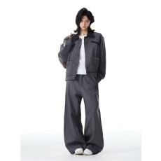 批发老钱风铆钉外套春秋热潮星球西装领夹克女<b class='q'>男</b>亮片闪闪小香风轻奢