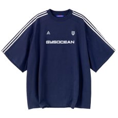 批发流行<b class='q'>青少年</b>2026新款运动风复古双杠边条男女款休闲宽松打底衫上衣