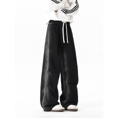 批发高街复古裤子垂坠感<b class='q'>休闲</b>宽松百搭直筒春季新款水洗<b class='q'>运动</b>卫裤男女潮