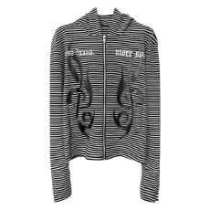 批发美式街头条纹连帽<b class='q'>卫衣</b>女春秋季修身显瘦新款拉链<b class='q'>开衫</b>外套上衣