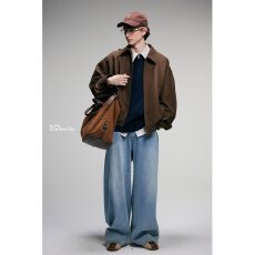 批发潮流美式青少年棒球服男女翻领绣花新款运动夹克拉链外套皮衣<b class='q'>百搭</b>