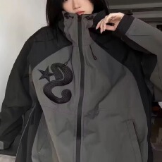 批发ins黑武士冲锋衣男女春季工装<b class='q'>外套</b>美式机能防水拉链<b class='q'>夹克</b>