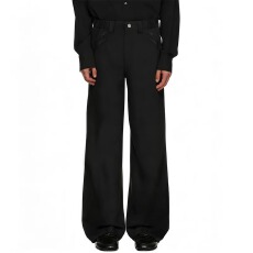 批发<b class='q'>韩版</b>黑色宽松直筒高腰牛仔裤男女时尚休闲阔腿长裤子复古拖地裤潮