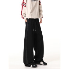 批发2026新款美式复古弯刀扎染<b class='q'>休闲</b>裤子男女卫裤宽松直筒阔腿运动裤潮