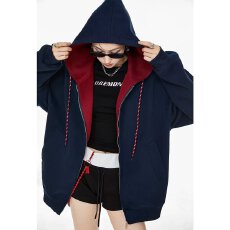 批发大码<b class='q'>女装</b><b class='q'>胖</b>mm<b class='q'>美式</b>慵懒风休闲连帽卫衣女秋冬宽松拉链开衫百搭外套