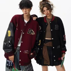 批发2026春秋国潮牌情侣原创美式<b class='q'>百搭</b>印花字母棒球服宽松休闲夹克外套
