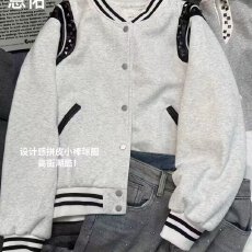 批发美式复古打钉棒球服外套女春秋2026春秋季新款宽松<b class='q'>百搭</b>夹克上衣