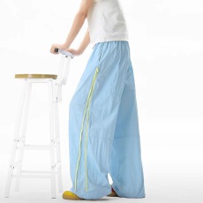 批发美式速干撞色拉链<b class='q'>休闲</b>裤男女秋季多巴胺户外运动阔腿裤<b class='q'>休闲</b>冲锋裤