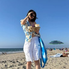 批发夏日花卉沙滩度假短袖衬衫<b class='q'>男</b>女夏季宽松休闲慵懒风衬衣外套情侣