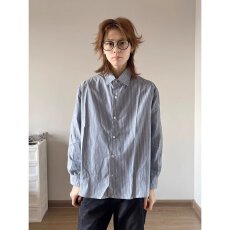 批发日系复古条纹衬衫<b class='q'>男</b>女学院风长袖衬衣百搭配腰带情侣上衣服新款