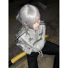 批发华棉复合350克喷黑打钉原版做法外套女黑衣春秋阔腿裤卫衣夹克