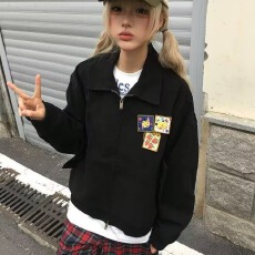 批发式机车飞行员夹克外套男女国潮牌宽松情侣棒球服春<b class='q'>秋</b>季2026新款