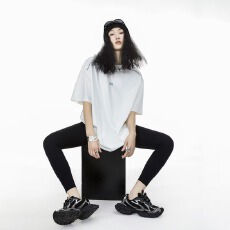 批发美式复古圆领重磅短袖男女夏季T恤宽松纯色轻熟风打底衫半袖体恤