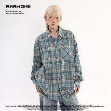 批发2026年春季<b class='q'>长袖</b>格子<b class='q'>衬衫</b>女休闲美式潮牌<b class='q'>情侣</b><b class='q'>百搭</b><b class='q'>衬衣</b>外套