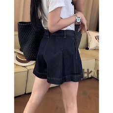 批发薄款高腰不规则宽松牛仔短裤<b class='q'>大码</b>显瘦设计感裤裙胖mma字阔腿热裤