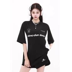 批发拼色<b class='q'>气质</b>球衣短袖t恤男女凉感运动骑行速干上衣情侣宽松训练衣服