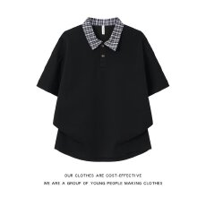 批发帛跃春秋格子拼接简约<b class='q'>卫衣</b>学院风套头百搭少年感<b class='q'>男</b>女上衣潮