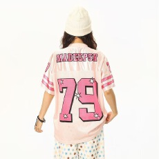 批发欧美跨境夏季女士V领<b class='q'>T</b><b class='q'>恤</b>短袖上衣3D数字印花宽松休闲时尚百搭时尚