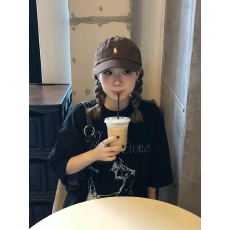 批发美式街头黑色短袖<b class='q'>t</b><b class='q'>恤</b>女夏季<b class='q'>个性</b>印花宽松休闲百搭情侣纯棉上衣潮