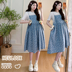 批发实拍现现026春<b class='q'>夏</b>新薄款小清新碎花软牛仔吊带裙+蕾丝花边T恤