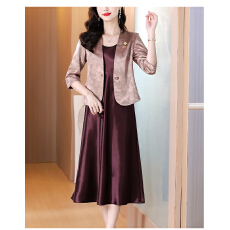 批发品牌妈妈端庄大气套装女2025秋季外套新款气质优雅减龄两件套