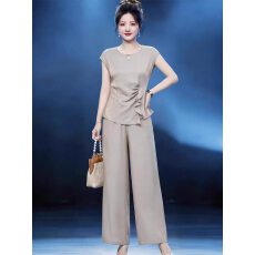 批发妈妈夏装端庄大气套装2026新款中老年女夏季短袖<b class='q'>上衣</b>服小衫两件套
