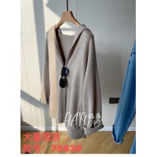 批发高端出口<b class='q'>尾</b><b class='q'>货</b>剪标女装外贸单<b class='q'>品牌</b>慵懒羊毛衣拉链连帽针织开衫外套