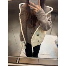 批发正反两穿连帽环保皮草<b class='q'>马甲</b><b class='q'>外套</b>女秋冬设计感格纹无袖坎肩<b class='q'>马夹</b>上衣