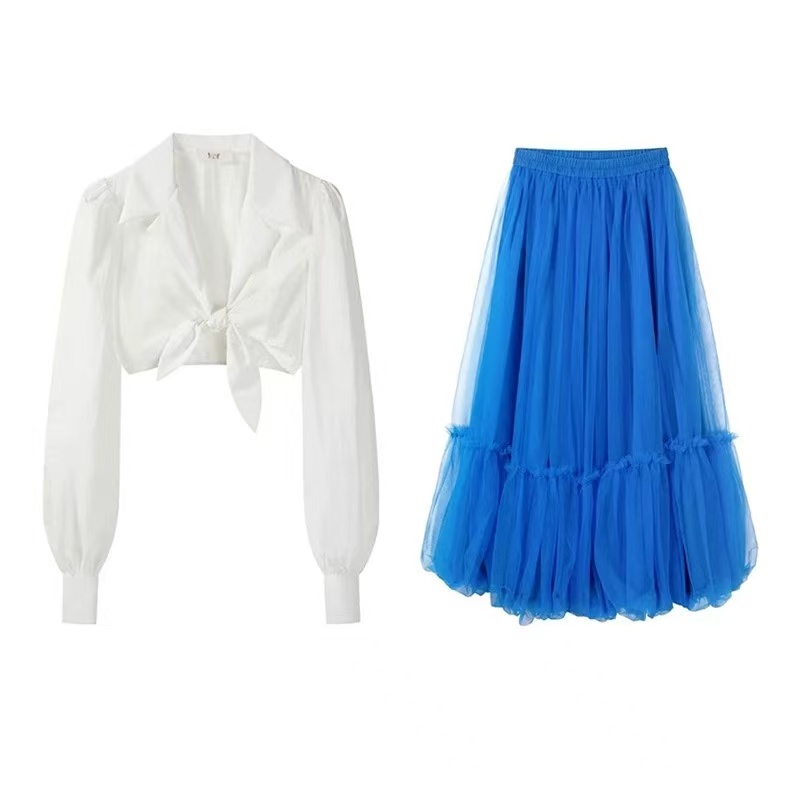 여름 화이트 오프숄더 맨위 여름 ootd 착용 가져 가라. 치마 세트 여성 여름 반신 스커트 투피스 세트