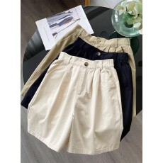 批发水洗全棉 内包边 阔腿工装短裤宽松显瘦休闲五分裤女<b class='q'>夏</b>