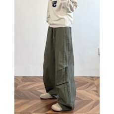 批发加厚全棉水洗   美式褶皱直筒工装裤<b class='q'>男</b>复古宽松高街阔腿休闲<b class='q'>长裤</b>