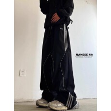 批发华棉复合 原版  美式运动2025年秋季新款宽松直筒阔腿休闲长裤子