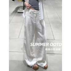 批发三色有做内衬 阔腿裤女2025新款老钱风西装休闲裤子女秋