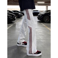 批发立体腰头 美式灰色三条杠卫裤<b class='q'>秋冬</b>长裤子条纹休闲运动裤