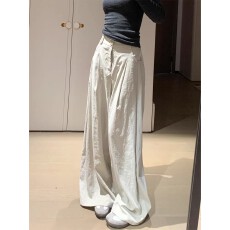 批发大码胖mm西装裤女新款春夏季薄款宽松垂坠感高腰显瘦阔腿裤