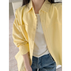 批发实拍全棉衬衫女防晒衣新款翻领内搭长袖衬衣外穿韩系上衣