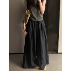 批发韩系冰丝棉麻阔腿<b class='q'>裙裤</b>女夏季薄款大码胖mm宽松显瘦梨型身材休闲裤